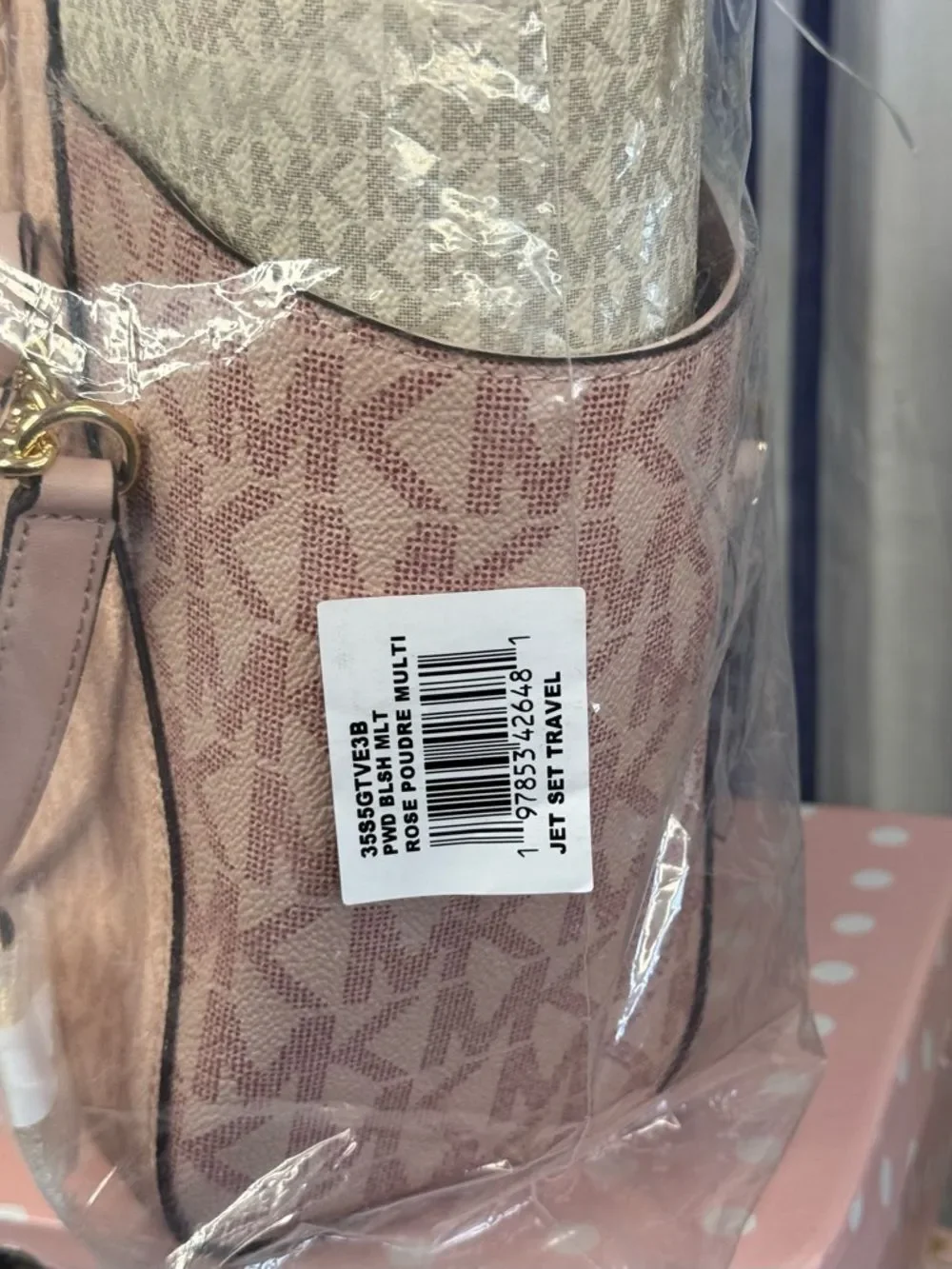 Michael Kors Jet Set Travel Large Shoulder Tote in Powder Blush Multi